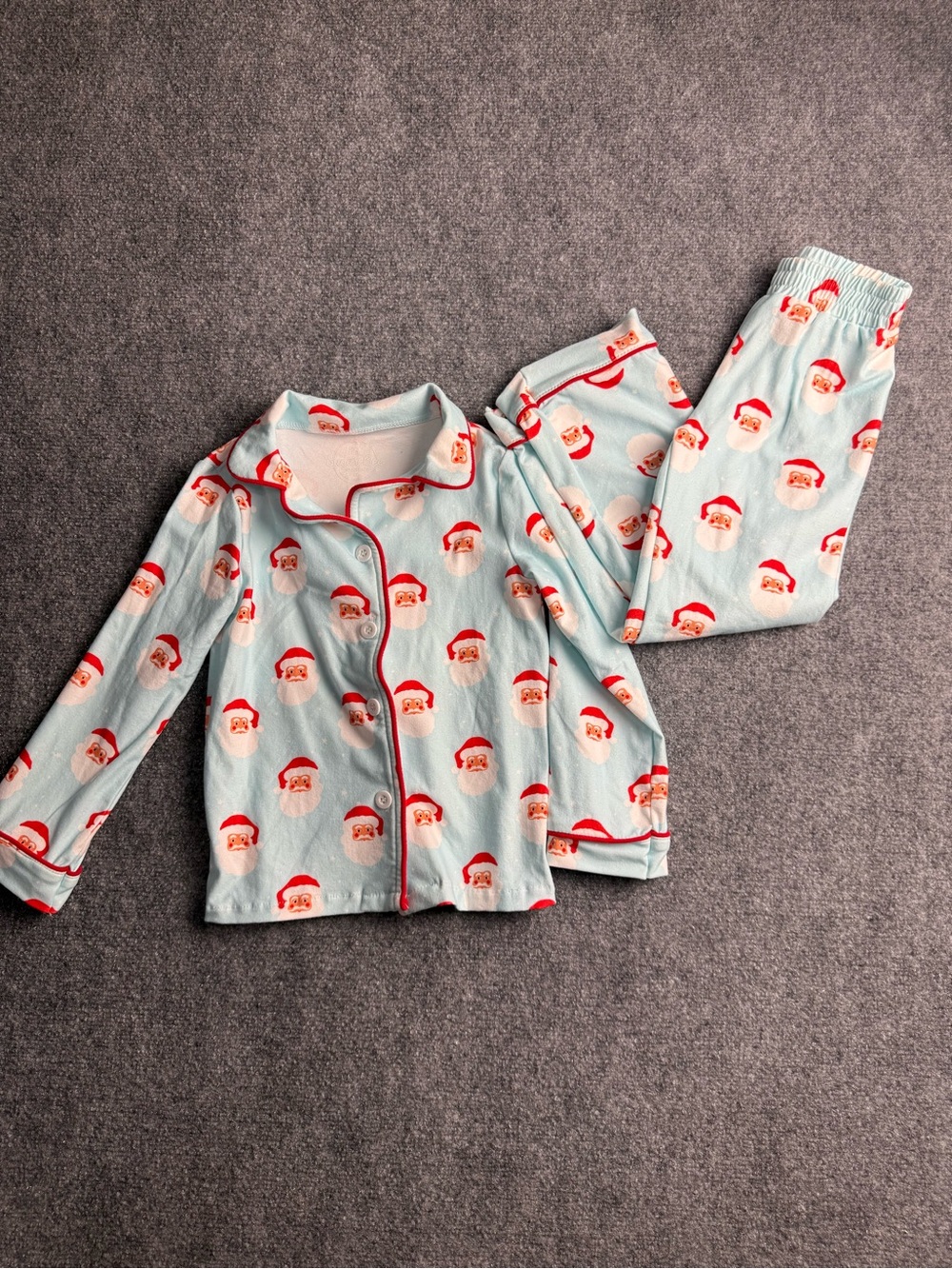 Sugar Bear Toddler 4T Kids Button Down Pajamas - Vintage Santa Holiday Lounge